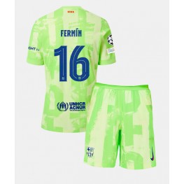 Barcelona Fermin Lopez #16 Derde tenue Kids 2024-25 Korte Mouw (+ Korte broeken)